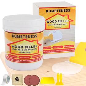 Kumeteness Kmt-005 9.87 Oz White Wood Filler Stainable And 4.52 X 5.12 1.97 Inches