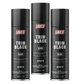 Lauco 614703044621 Trim Black Gloss 13 Oz. Automotive Spray Paint Can With Gun - Pack Of 3