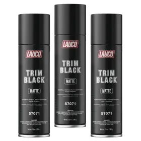 Lauco 614703044638 Trim Black Matte 13 Oz. Automotive Spray Paint Can - Pack Of 3 Car Sp