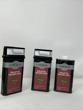 Liberon 022640000269 Lot Of 3 Palette Wood Dye Water-based Medium Oak 250ml Tin