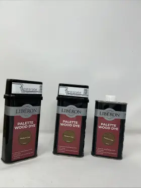 Liberon 022640000269 Lot Of 3 Palette Wood Dye Water-based Medium Oak 250ml Tin