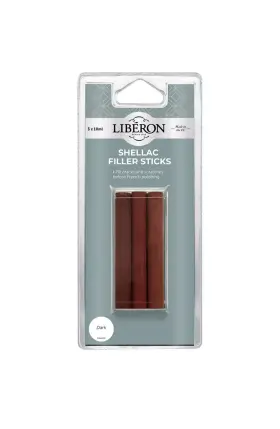 126839 Liberon Shellac Filler Sticks Dark 3 Pack