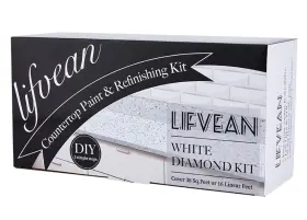 Lifvean 717639017209 White Diamond Countertop Paint Kit Counter Top Refinishing For Ki