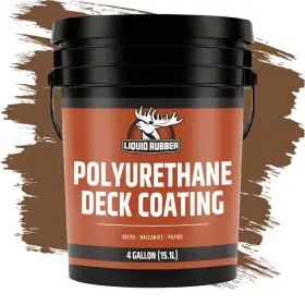 Liquid Rubber 313038255237 Polyurethane Deck Coating 4 Gal. 10x Stronger Than Paint - Sealant For Pool