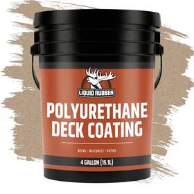 Liquid Rubber 726084760424 Polyurethane Deck Coating 4 Gal. 10x Stronger Than Paint -sealant For Pool Decks