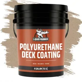Liquid Rubber 726084760424 Polyurethane Deck Coating 4 Gal. 10x Stronger Than Paint -sealant For Pool Decks