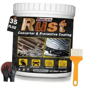 Rc093 Lisen Beauty 2-in-1 Rust Converter And Metal Primer 35 Oz Black For
