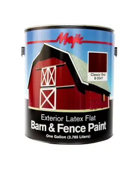8-0047-1 Majic Paints Latex Flat Barn And Fence Paint 1-gallon Classic Red