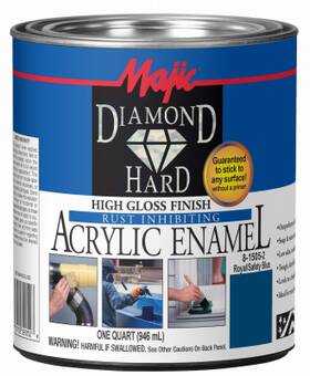Majic 8-1505-2 4 Pack - Diamondhard Anti-rust Acrylic Paint High Gloss Royal Safety Blue Quart