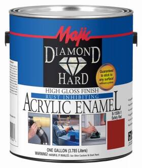 Majic 8-1506-1 4 Pack - Diamondhard Anti-rust Acrylic Paint High Gloss Safety Red Gallon 8-15