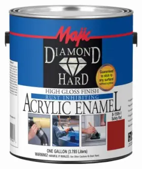 8-1506-1 Majic 4 Pack - Diamondhard Anti-rust Acrylic Paint High Gloss Safety Red Gallon 8-15