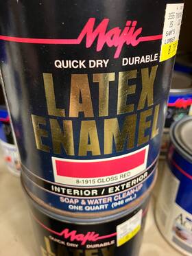 Majic 8-1517-2 Latex Enamel Gloss Red 1 Quart