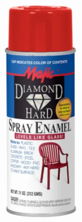8-21506-8 Majic Diamond Hard 11 Oz Can Of Gloss Red Spray Enamel Paint