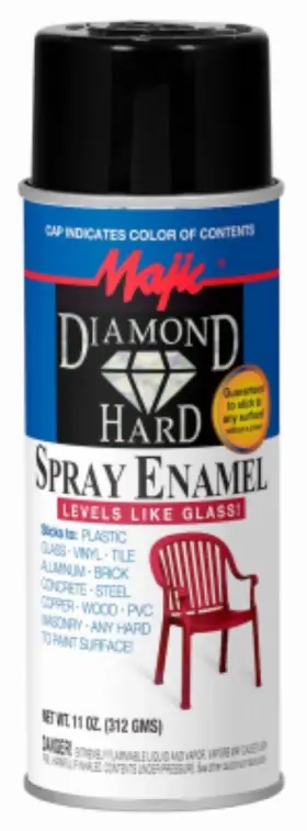 8-21521-8 Majic Diamond Hard 11 Oz Can Of Satin Black Spray Enamel Paint