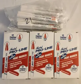 96871 Markal Lot Of 57 Paint Marker Fineline White Color