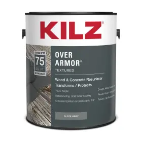 L395711 Masterchem Industries Llc Kilz Over Armor Wood And Concrete Resurfacer Exterior Textured Slate Gray