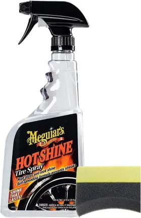 Meguiars 070382341206 Hot Shine High Gloss Tire Spray 24 Oz. Bundle With 1 Applicator