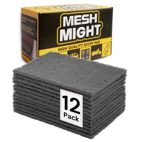 Sp-12-mg Meshmight 12-pack 6 Inch X9 Non-woven Scuff Pads - Gray P800 Aluminum Oxide Abrasive For
