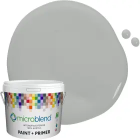 Microblend 195415000636 Interior Paint And Primer - Gray/slip Of Silver Gloss Sheen 1 Gallon Premi