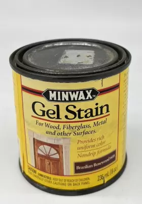 Minwax 027426260801 Wood Gel Stain 1/2 Pint 8 Oz Brazilian Rosewood Veneer Fiberglass B