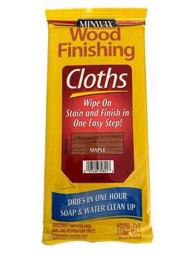 Minwax 027426308213 Wood Finishing Maple Wipe On Stain And Finish Cloths 8ct New