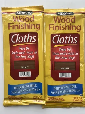 Minwax 027426308237 Wood Finishing Cloths Premoistened Walnut Finish 8 Per Pkg 7 Inch X8 Lot Of 2
