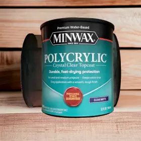 622224444 Minwax 027426622227 Polycrylic Protective Wood Finish Clear Matte 1 Quart