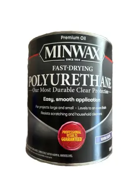 Minwax 027426710283 Fast Drying Polyurethane Protective Wood Finish Warm Satin 1 Gallon