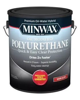 Minwax 027426710313 Water Based Oil-modified Polyurethane Warm Gloss Clear Coating 1 Gal