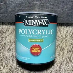211114444 Minwax Polycrylic Protective Wood Finish Ultra Flat Clear 1/2-pt