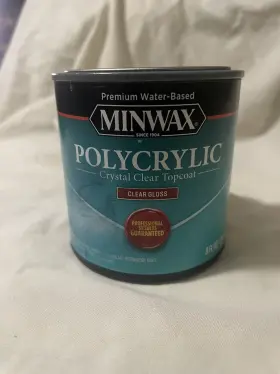 25555 Minwax Polycrylic Crystal Clear Topcoat Gloss 8oz 1/2 Pint New