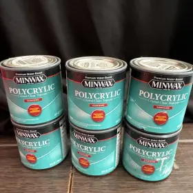 255554444 Minwax Polycrylic Protective Wood Finish Clear Gloss Pint Lot Of 6