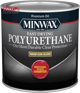 Minwax 313036862826 Fast Drying Polyurethane Protective Wood Finish Clear Semi-gloss Pint