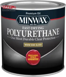 Minwax 313036862826 Fast Drying Polyurethane Protective Wood Finish Clear Semi-gloss Pint