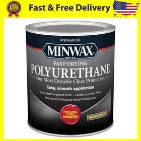 Minwax 313051016037 Fast Drying Polyurethane Protective Wood Finish Clear Semi-gloss 1 Quart