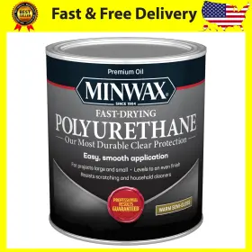 Minwax 313051016037 Fast Drying Polyurethane Protective Wood Finish Clear Semi-gloss 1 Quart