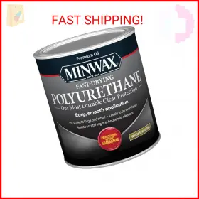 Minwax 313100978972 Fast Drying Polyurethane Protective Wood Finish Clear Semi-gloss 1 Quar