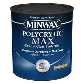 Minwax 622225555 4-pack Polycrylic Max Semi-gloss Clear Water-based 1 Qt