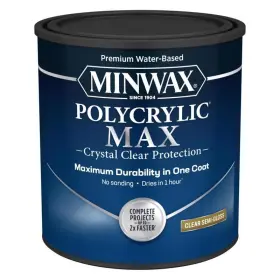 622225555 Minwax 4-pack Polycrylic Max Semi-gloss Clear Water-based 1 Qt