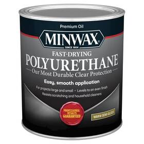 Minwax 63005444 Fast-drying Polyurethane Warm Semi-gloss Clear 1 Quart Pi