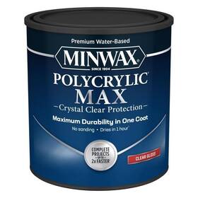 Minwax 633335555 Polycrylic Max Gloss Clear Water-based 1 Quart