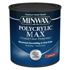 633335555 Minwax Polycrylic Max Gloss Clear Water-based 1 Quart