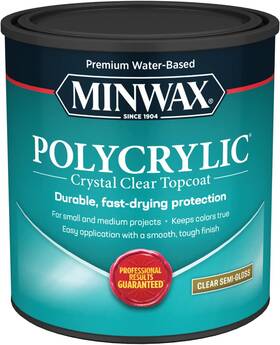 Minwax 64444444 1 Quart 64444 Clear Polycrylic Water-based Protective Finish Semi-gloss