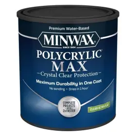 644445555 Minwax Polycrylic Max Ultra Flat Clear Water-based 1 Qt