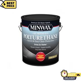 Minwax 710320000 Water-based Oil-modified Polyurethane Warm Semi-gloss Clear 1 Gallon