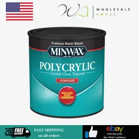C182903089 Minwax 1/2 Pt 25555 Clear Polycrylic Water-based Protective Finish Gloss C182903089 Minwax 1/2 Pt 25555 Clear Polycrylic Water-based Protective Finish Gloss