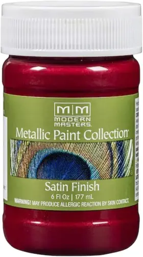 10601888 Modern Masters 6 Oz Me206 Ruby Metallic Paint Collection Satin Finish