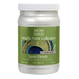 Me196 Modern Masters 740774196324 Quart Pearl White Metallic Paint Collection Satin Water-based Decorative