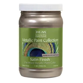 Me221 Modern Masters 740774221323 Quart Warm Silver Metallic Paint Collection Satin Water-based Decorative