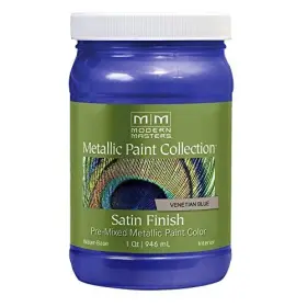 Me429 Modern Masters 740774998348 Quart Venetian Blue Metallic Paint Collection Satin Water-based Decorativ